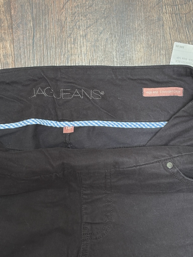 Nwt Jag Jeans Black High Rise Peri Straight Crop Pants, Divine Twill Size 14p — image 4 of 8